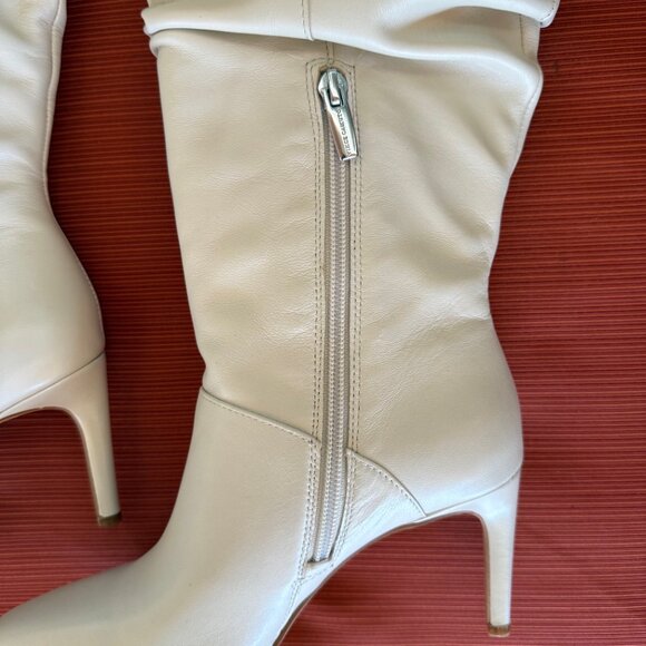 NWOT Vince Camuto Cream Leather Armonda Knee High Boots Size 5M/35 - Picture 3 of 15